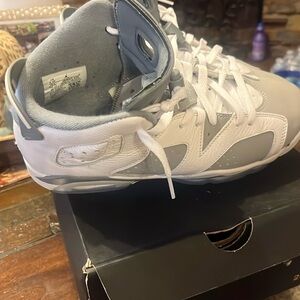 Kids White and Gray Athletic Shoes